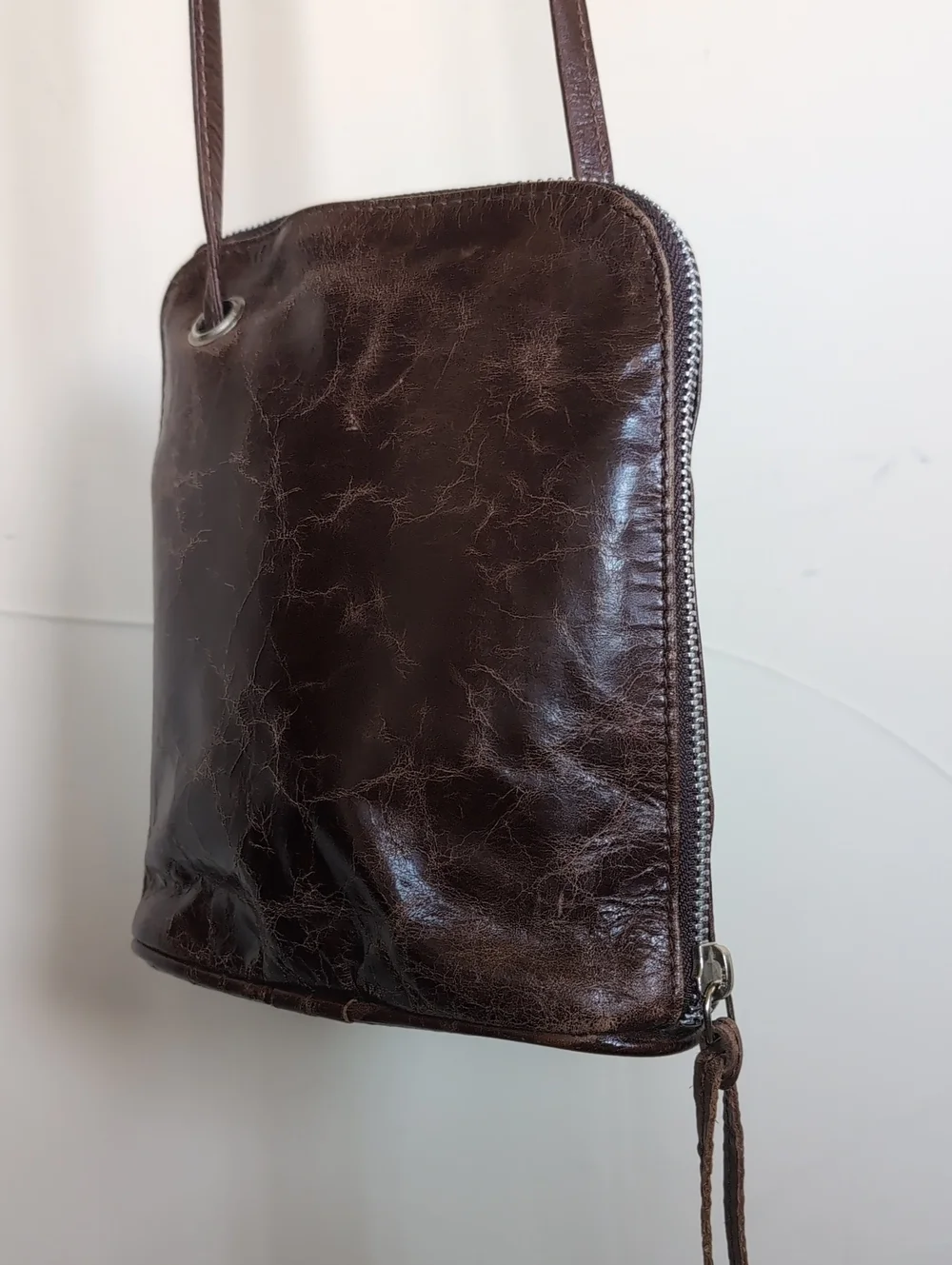 Latico Rustic Butter Soft Marbled Chocolate Leather Organizer/ Wallet Crossbody